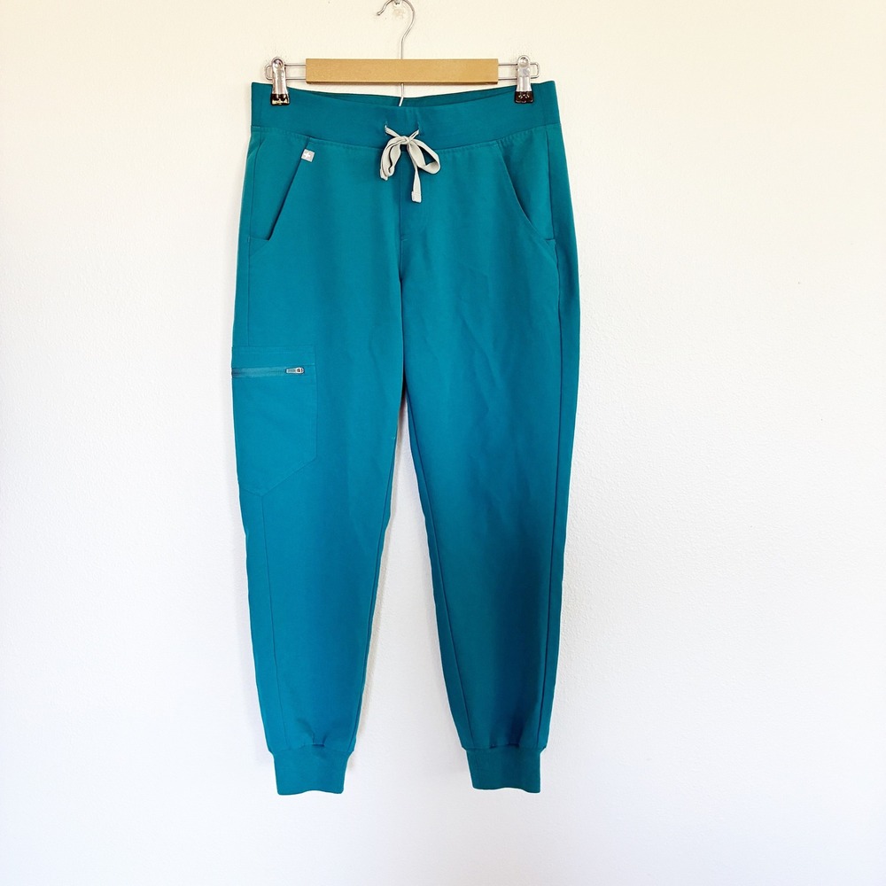 Figs Zamora Scrub Pants Womens S/P Teal Blue Joggers Healthcare Nursing